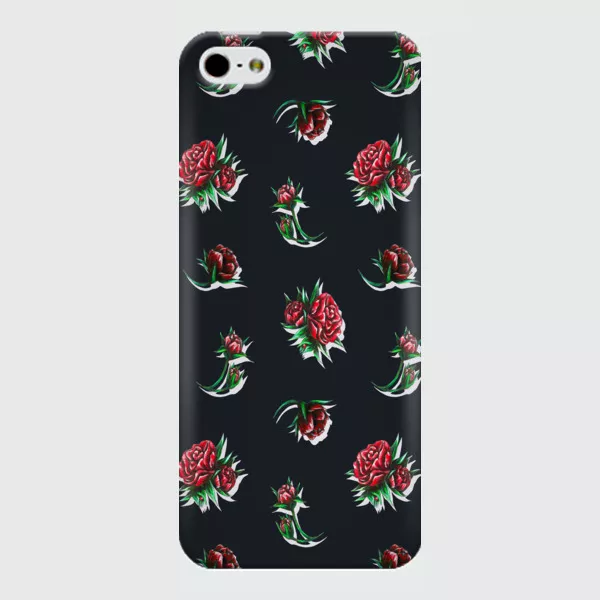 Чехол для iPhone 5 / SE Красный цветок, русский шик Чехол для iPhone 5 / SE Красный цветок, русский шик