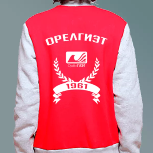 Бомбер с логотипом Орловский государственный институт экономики и торговли (ОрелГИЭТ)