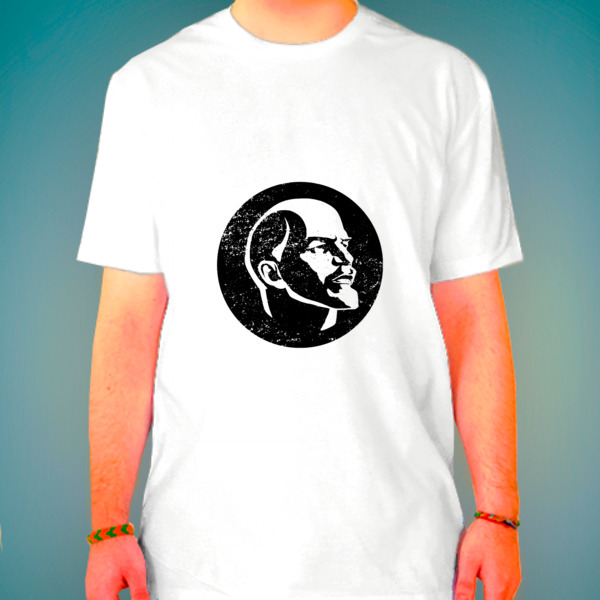 Рисунок Ленина на футболку. Футболка с рисунком Ленина цвет черный.